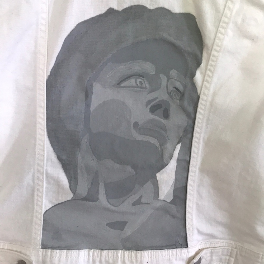 Statue of David- Handpainted Jean jacket